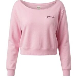 PINK Victoria's Secret Light Pink Cropped Sweatshirt
